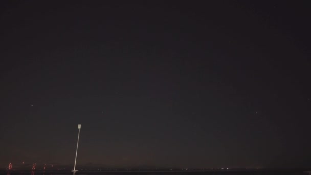 Hyperlapse Video International Space Station Passing Moonlit Scottish Coastline — Stock Video