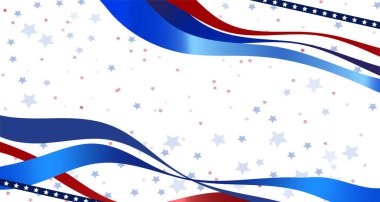 Mutlu 4 Temmuz Amerika Birleşik Devletleri bayrağı ya da afişi yıldız ve ulusal bayrak renkleriyle kopyalama alanı ile.