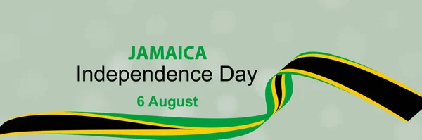 자메이카 독립기념일을 화려하게 장식하여 포스터 인사말 적합하다 Copy Space — 스톡 벡터