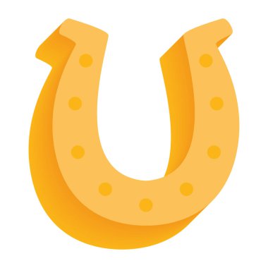 İzole edilmiş altın at nalı ikonu düz tasarım vektörü