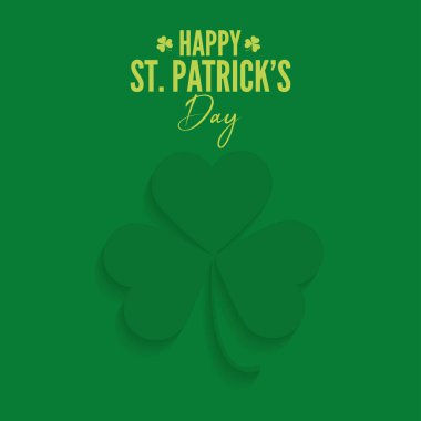 Yeşil Aziz Patrick Günü Yonca ikonu Vektörü Şablonu