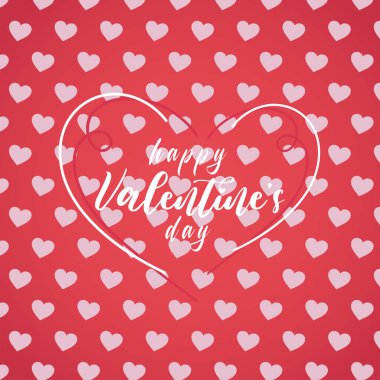 Kalp şekilli ve metin vektörlü kırmızı sevgililer günü posteri