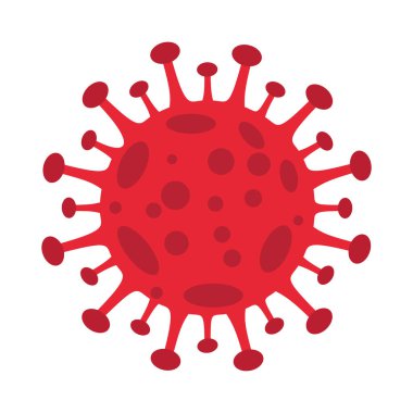 İzole edilmiş renkli virüs simgesi Bakteri Vektörü