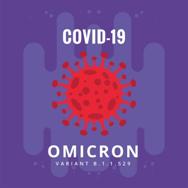 Renkli covid poster omnicron değişken vektörü