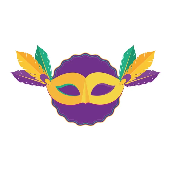 Máscara aislada de carnaval con plumas Vector — Archivo Imágenes Vectoriales