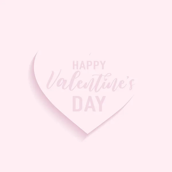 Roze Valentijnsdag poster met een enkele hartvorm en tekst Vector — Stockvector