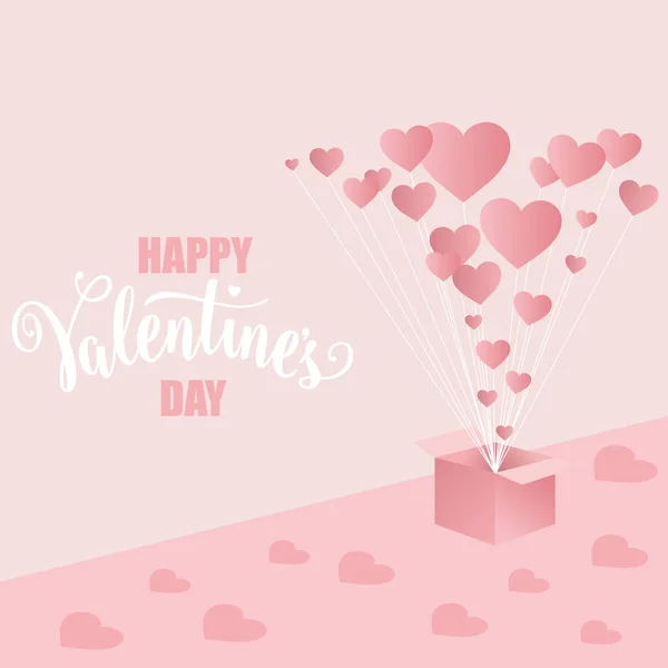 Cartel de día de San Valentín de colores con formas de corazón Vector — Vector de stock