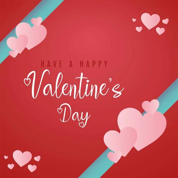 Tarjeta regalo de día de San Valentín de colores con Vector de texto — Archivo Imágenes Vectoriales