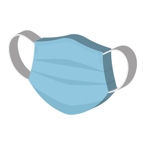 Isolated 3d blue face mask icon Vector