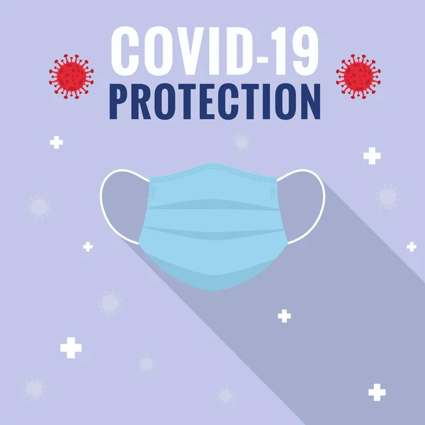 Cartel de protección y prevención covid coloreado Vector — Vector de stock