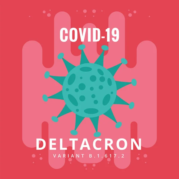 Coloreado covid cartel deltacron variante Vector — Vector de stock