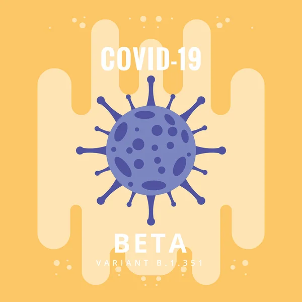 Colorato covid poster beta variante Vector — Vettoriale Stock