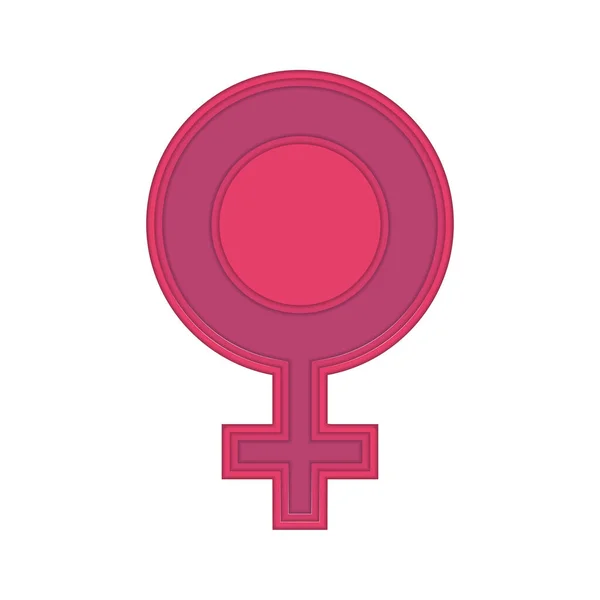 Símbolo de género aislado Icono femenino Vector — Vector de stock