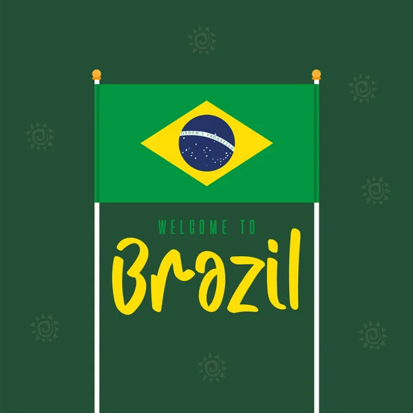 ブラジル国内ポスターブラジルの国旗ベクトル — ストックベクタ