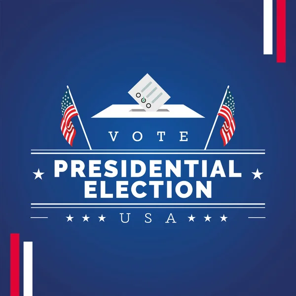 Cartão do dia da eleição Bandeira dos Estados Unidos Vector —  Vetores de Stock