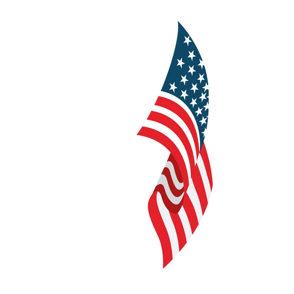 Μεμονωμένη κυματιστή σημαία του Διανυσματικού των Ηνωμένων Πολιτειών — Διανυσματικό Αρχείο