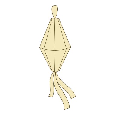 İzole edilmiş origami kağıt fener Festa Junina fener ikonu Vektör illüstrasyonu