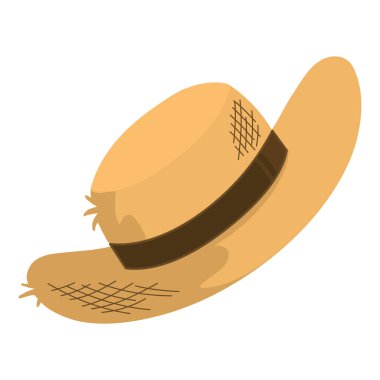 İzole edilmiş Meksika şapka simgesi Düz Tasarım Vektör illüstrasyonu