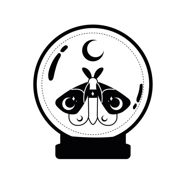 Isolated Crystal Moth Symbol Esoterism Sketch Icon Vector Illustration — Stock Vector