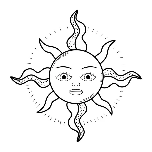 정처없는 태양을 상징하는 테리즘 스케치 아이콘 Vector — 스톡 벡터