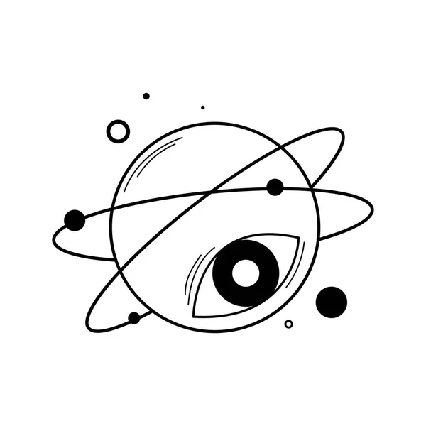 Isolated Planet Rings Eye Esoterism Sketch Icon Vector Illustration — ストックベクタ