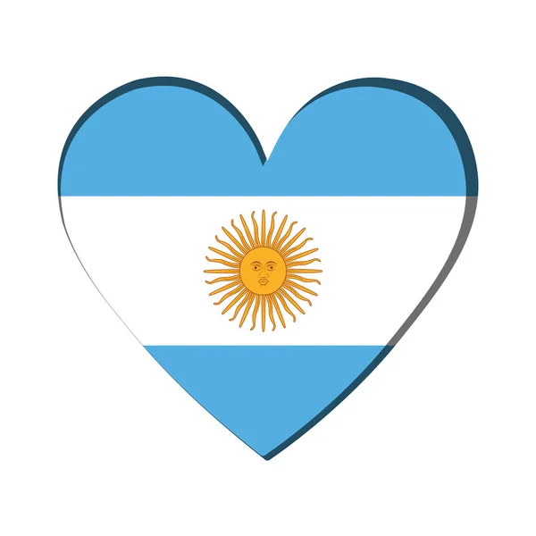 Isolated Heart Shape Flag Argentina Vector Illustration — Stock Vector