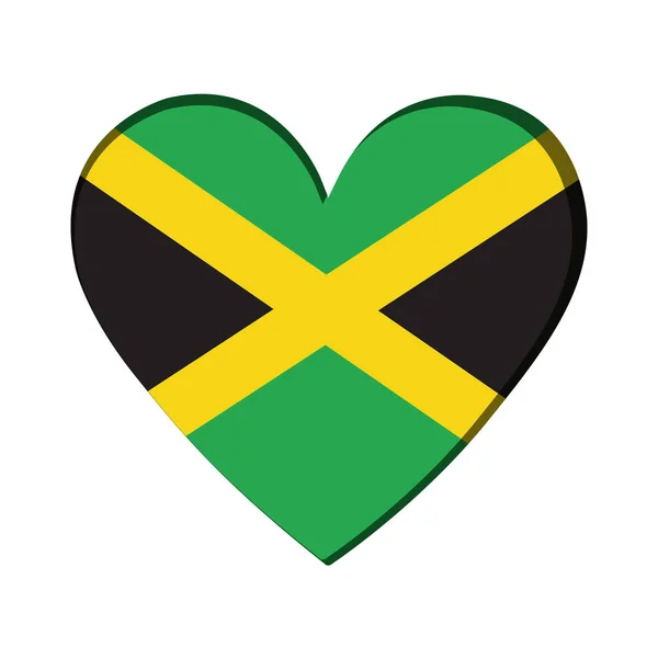 Isolated Heart Shape Flag Jamaica Vector Illustration — Stock Vector
