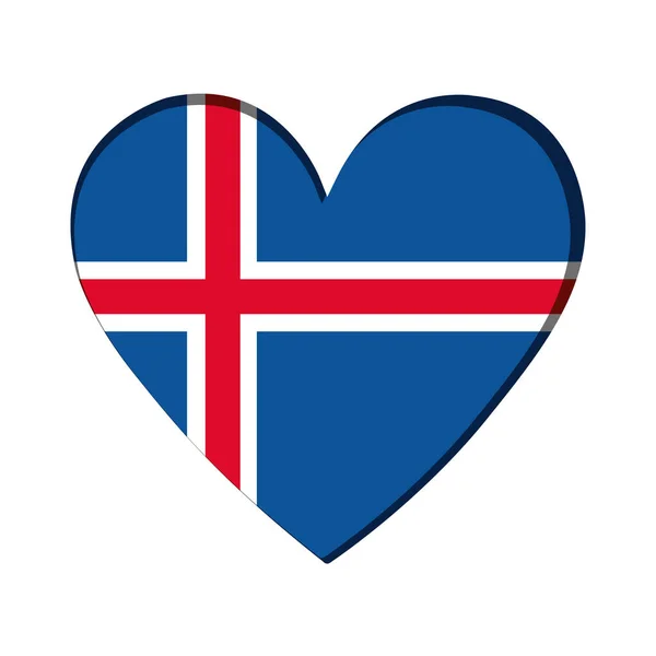 Isolated Heart Shape Flag Iceland Vector Illustration — Stock Vector