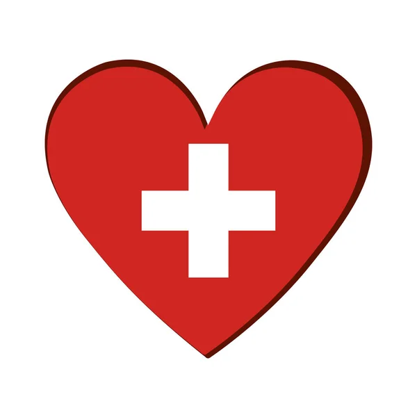 Vereinzelte Herzform Mit Der Flagge Der Schweiz Vector Illustration — Stockvektor