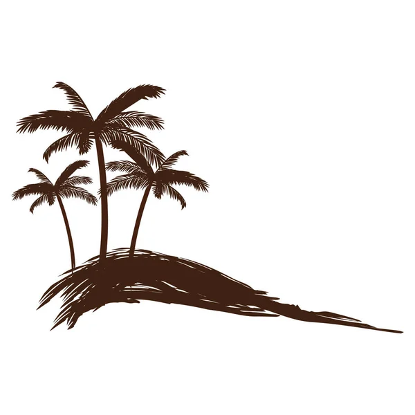 Geïsoleerd Silhouet Van Een Palmboom Vector Illustratie — Stockvector