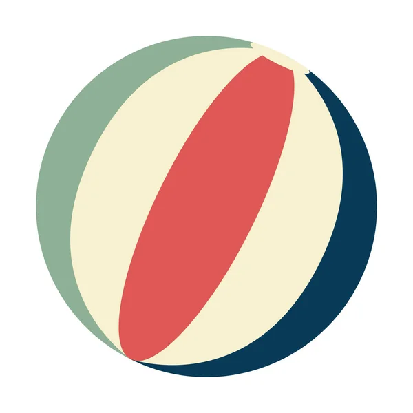Icono Bola Playa Color Aislado Diseño Plano Ilustración Vectorial — Archivo Imágenes Vectoriales