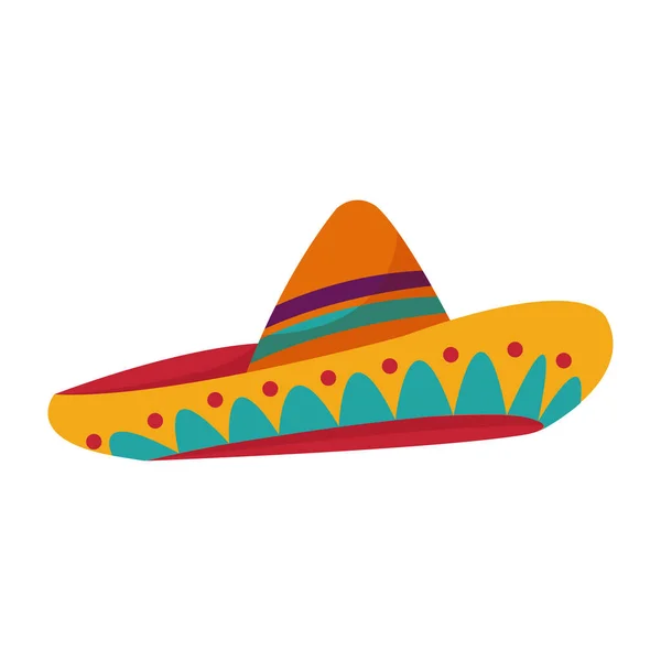Isolerad Mexikansk Traditionell Hatt Skiss Ikon Vektor Illustration — Stock vektor