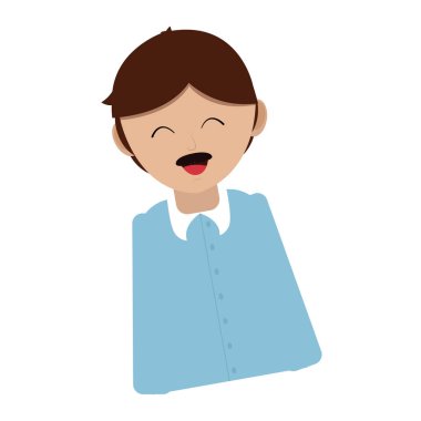 İzole edilmiş mutlu adam çizgi film karakteri Vektör çizimi