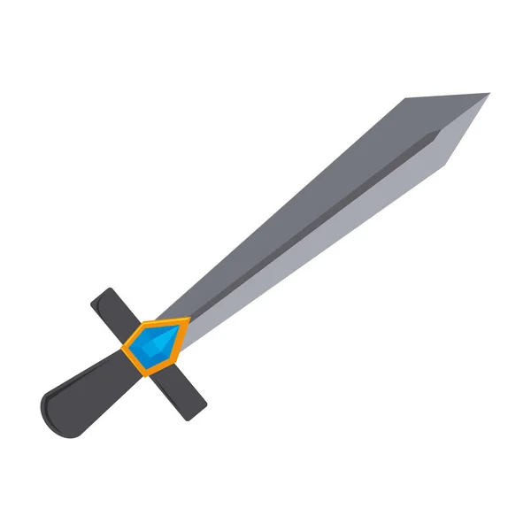 Icono Boceto Espada Medieval Aislado Ilustración Vectorial — Vector de stock