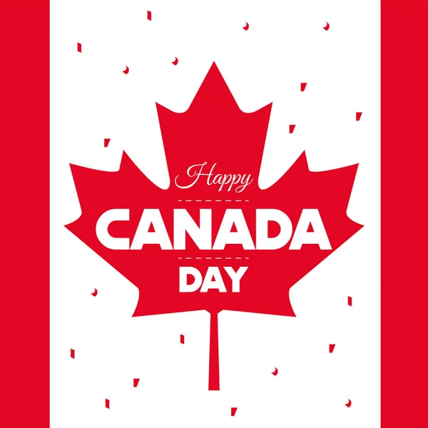 Affiche Jour Canada Coloré Avec Feuille Érable Illustration Vectorielle — Image vectorielle