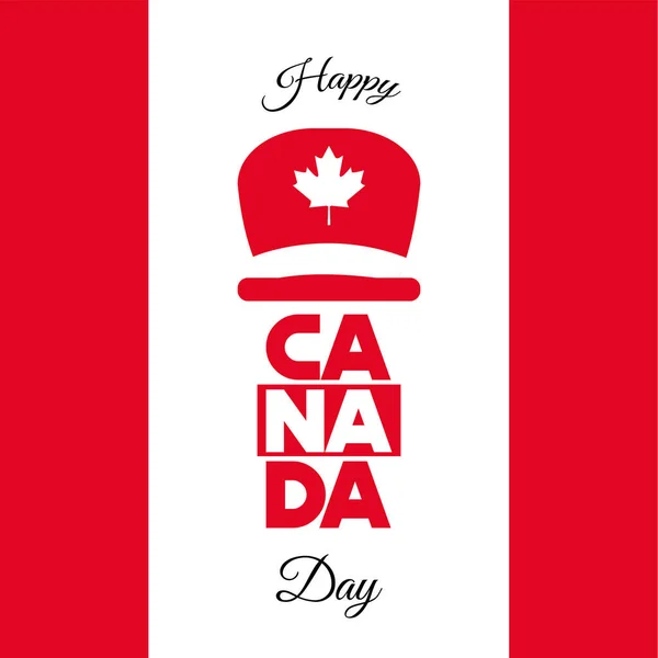 Affiche Jour Canada Colorée Avec Chapeau Texte Illustration Vectorielle — Image vectorielle