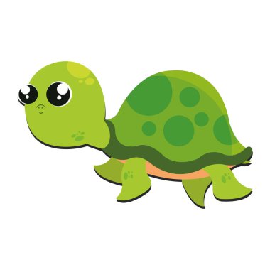İzole edilmiş şirin kaplumbağa karakteri çizim simgesi Vektör illüstrasyonu