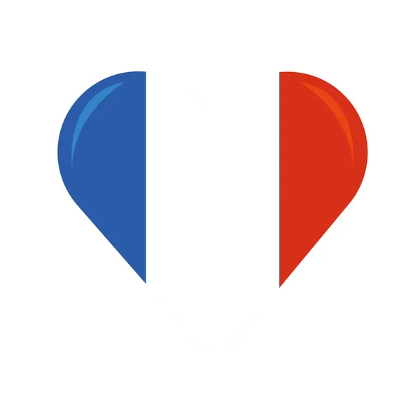 Forma Corazón Aislado Con Una Bandera Francia Vector Illustration — Vector de stock