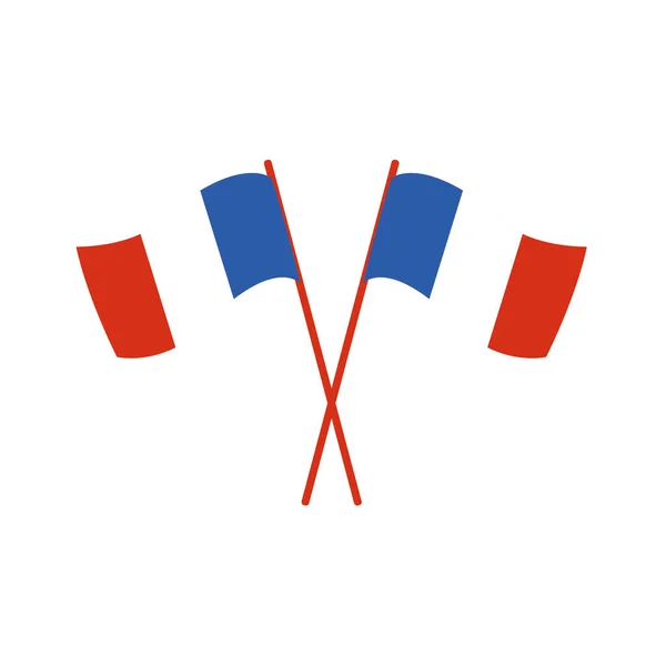 Par Aislado Bandera Francia Ilustración Vectorial — Vector de stock