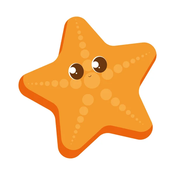 Isolated Cute Seastar Character Sketch Icon Vector Illustration — Stock Vector