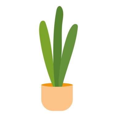 Tencere Vektörü illüstrasyonunda izole edilmiş yeşil bitki