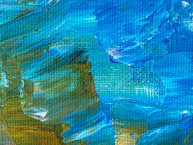 Soyut sanatsal arka plan. Tuval üzerinde akrilik bir tablo. Renkli doku. Bir sanat eserinin parçası. Benekler ve boya lekeleri. Modern sanat. Renkli tuval.