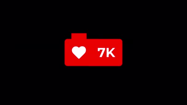 Icon Love Counting Social Media 10K Liks Transparent — стоковое видео