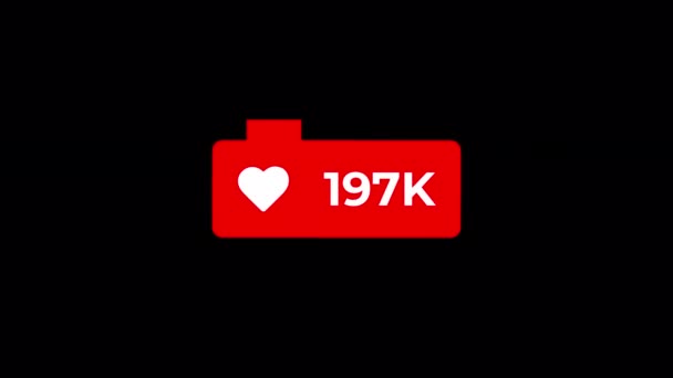 Icon Love Counting Social Media 300K Liks Transparent — стоковое видео