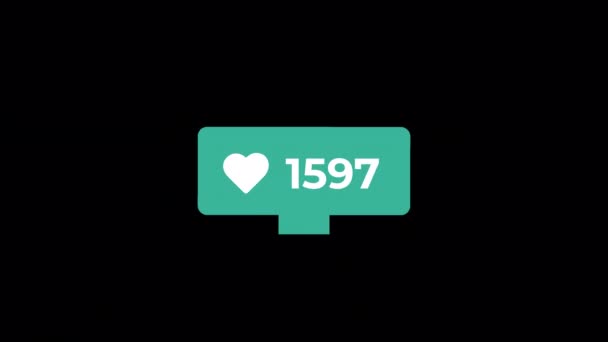 Icon Love Counting Social Media 2022K Transparent — Stock video