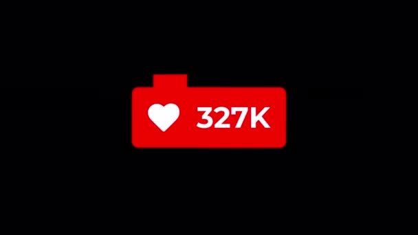 Icon Love Counting Social Media 500K Liks Transparent — стоковое видео