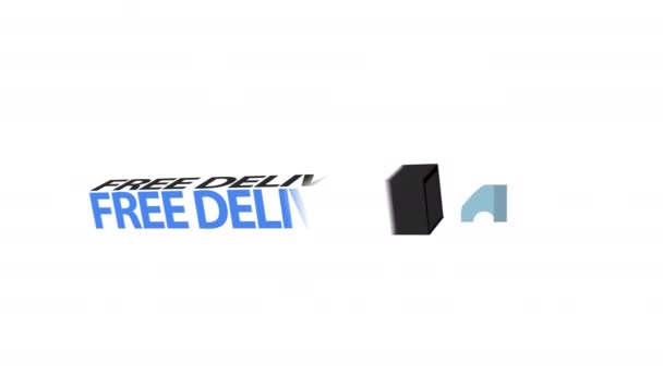 Kostenlose Lieferung Wortanimation Motion Graphic Video Mit Alpha Kanal Transparente — Stockvideo