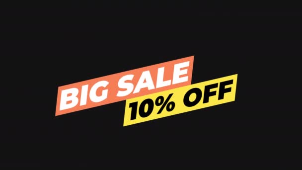 Szöveg Animációs Mozgás Grafika Big Sale Tökéletes Banner Üzleti Marketing — Stock videók