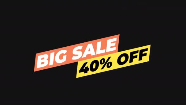 Animación Texto Gráficos Movimiento Big Sale Perfecto Para Negocio Banners — Vídeo de stock