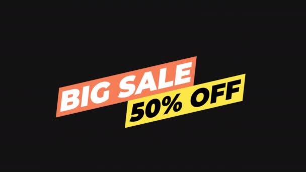 Animacja Tekstowa Grafika Ruchu Big Sale Idealny Dla Biznesu Baner — Wideo stockowe